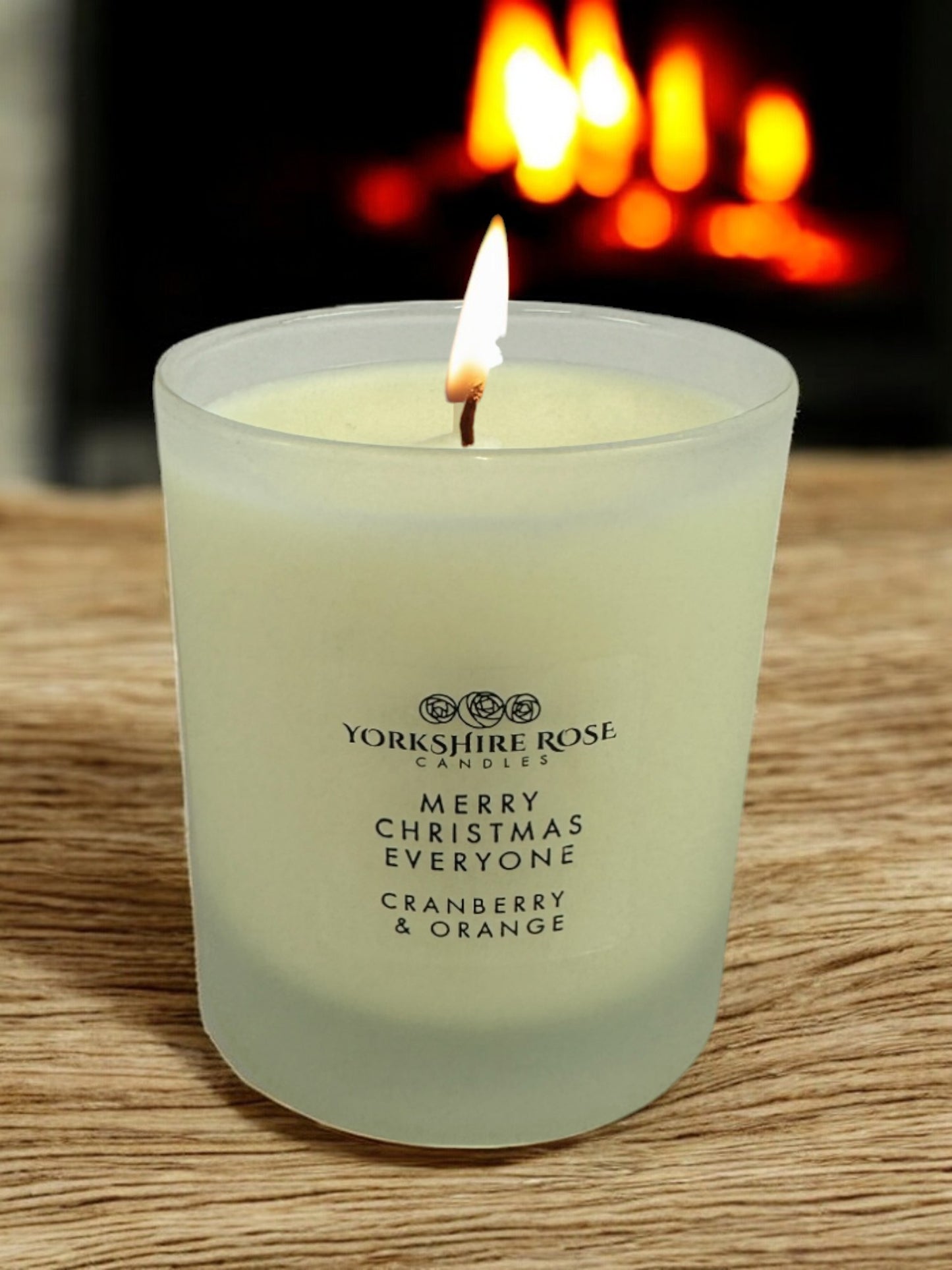 'Merry Christmas Everyone' scented glass candle - Yorkshire Rose Candles