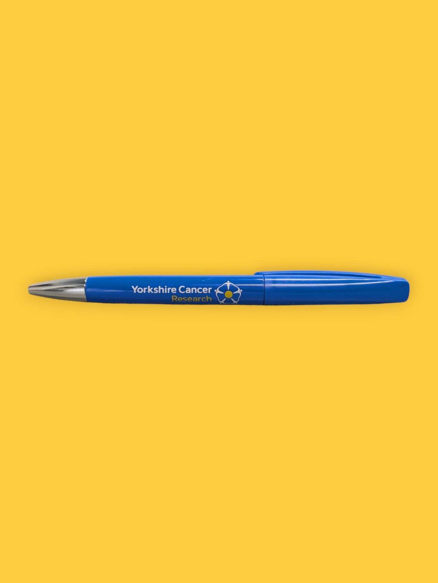 Yorkshire Cancer Research Premium Ballpoint Pen – Blue & Silver – Black Ink