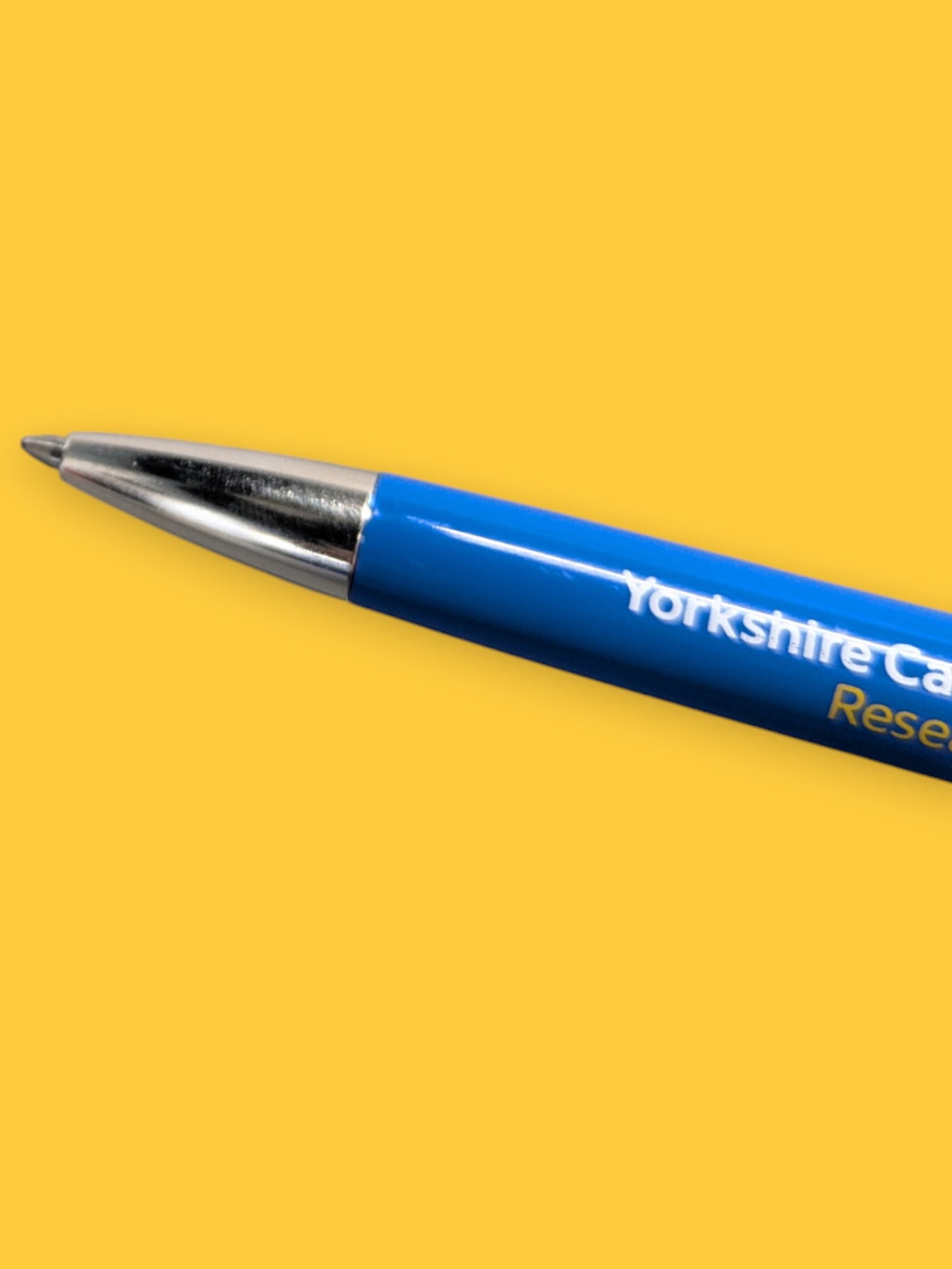 Yorkshire Cancer Research Premium Ballpoint Pen – Blue & Silver – Black Ink