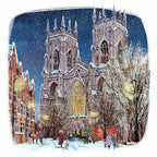 Illustration of York Minster on a snowy evening