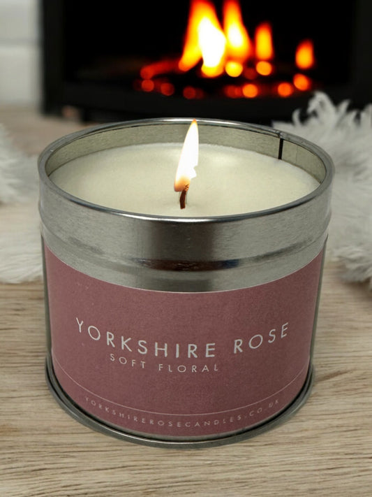 'Yorkshire Rose' scented tin candle, by Yorkshire Rose Candles